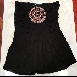 SKY Strapless Black Rhinestone Top (Small)